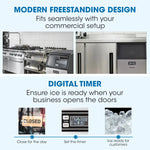 POLYCOOL Ice Cube Maker 45-65kg Commercial Ice Machine Stainless Steel Automatic with LCD Screen - Appliances > Kitchen