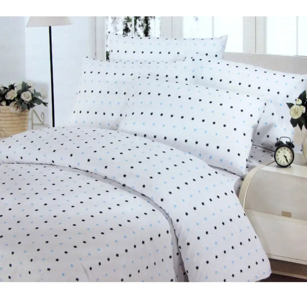 Polyester Cotton Stars Quilt Cover Set Double - Home & Garden > Bedding