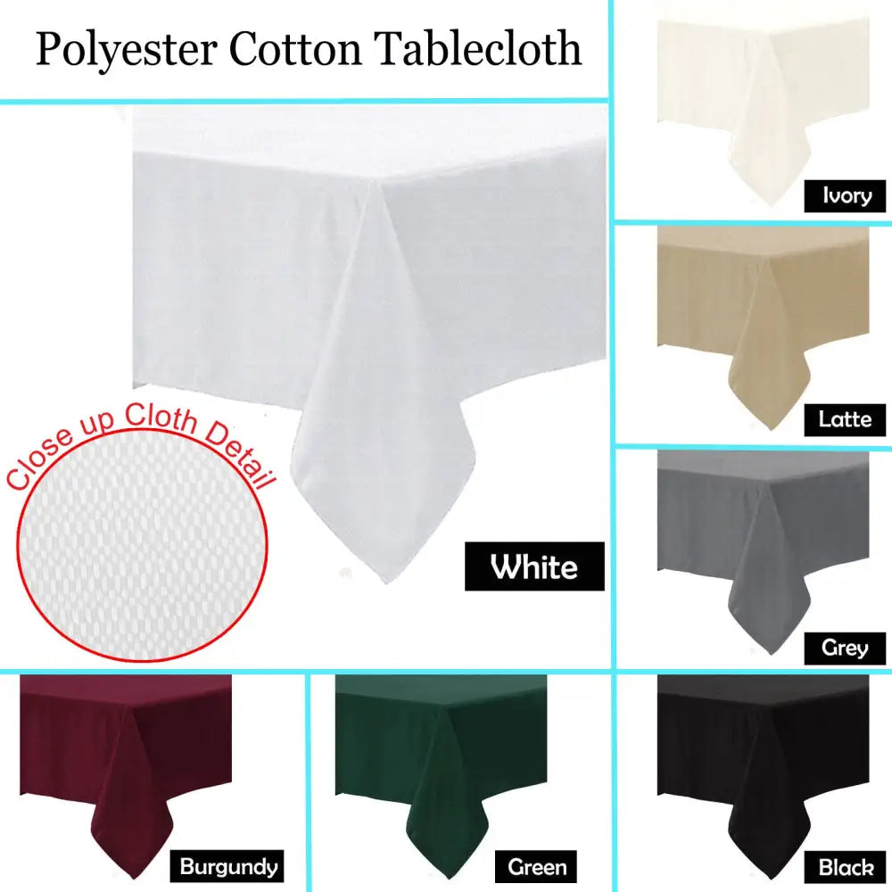 Polyester Cotton Tablecloth Latte 180 x 310 cm - Home & Garden > Kitchenware
