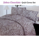 Polyester Cotton Zebra Quilt Cover Set Double - Home & Garden > Bedding