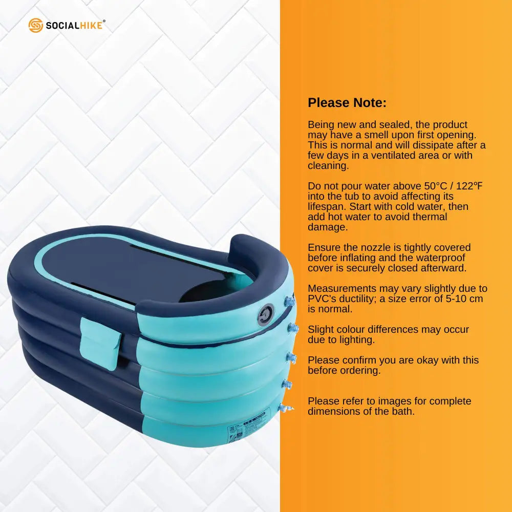 Portable Bathtub and Wireless Pump - Inflatable Foldable Collapsible Adult Tub - Home & Garden > Decor > Vases & Table