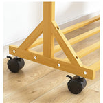Portable Clothes Rack Coat Garment Stand Bamboo Rail Hanger Airer Closet - Furniture > Office
