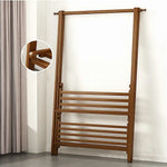 Portable Clothes Rack Coat Garment Stand Bamboo Rail Hanger Airer Closet - Furniture > Office