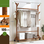 Portable Clothes Rack Coat Garment Stand Bamboo Rail Hanger Airer Closet - Furniture > Office