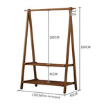 Portable Clothes Rack Coat Garment Stand Bamboo Rail Hanger Airer Closet - Furniture > Office