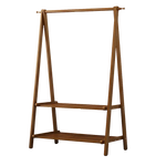 Portable Clothes Rack Coat Garment Stand Bamboo Rail Hanger Airer Closet - Furniture > Office