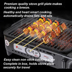 Portable Gas BBQ Stove with PRO Grill Plate Outdoor Barbecue Cooking Burner Kit Butane Camping - Home & Garden > BBQ