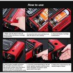 Portable Gas Stove Burner Butane BBQ Camping Gas Cooker With Non Stick Plate Red - Home & Garden > BBQ > BBQ Tools