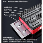 Portable Gas Stove Burner Butane BBQ Camping Gas Cooker With Non Stick Plate Red - Home & Garden > BBQ > BBQ Tools