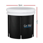 Portable Ice Bath Tub 75X75CM Inflatable Cold Water Folding Bathtub Spa Massage - Furniture > Bathroom > Bathtubs