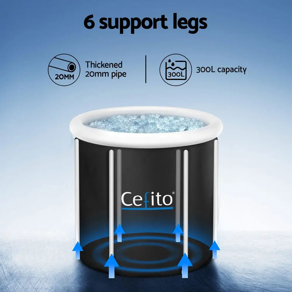 Portable Ice Bath Tub 75X75CM Inflatable Cold Water Folding Bathtub Spa Massage - Furniture > Bathroom > Bathtubs