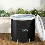 Portable Ice Bath Tub 75X75CM Inflatable Cold Water Folding Bathtub Spa Massage - Furniture > Bathroom > Bathtubs