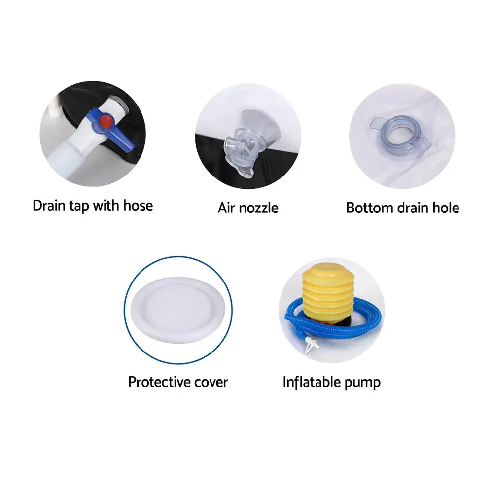 Portable Ice Bath Tub 75X75CM Inflatable Cold Water Folding Bathtub Spa Massage - Furniture > Bathroom > Bathtubs