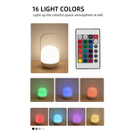 Portable LED Night Light with 16 Colors 4 Dimming Modes and Remote Control - Home & Garden > Lighting > Night Lights &