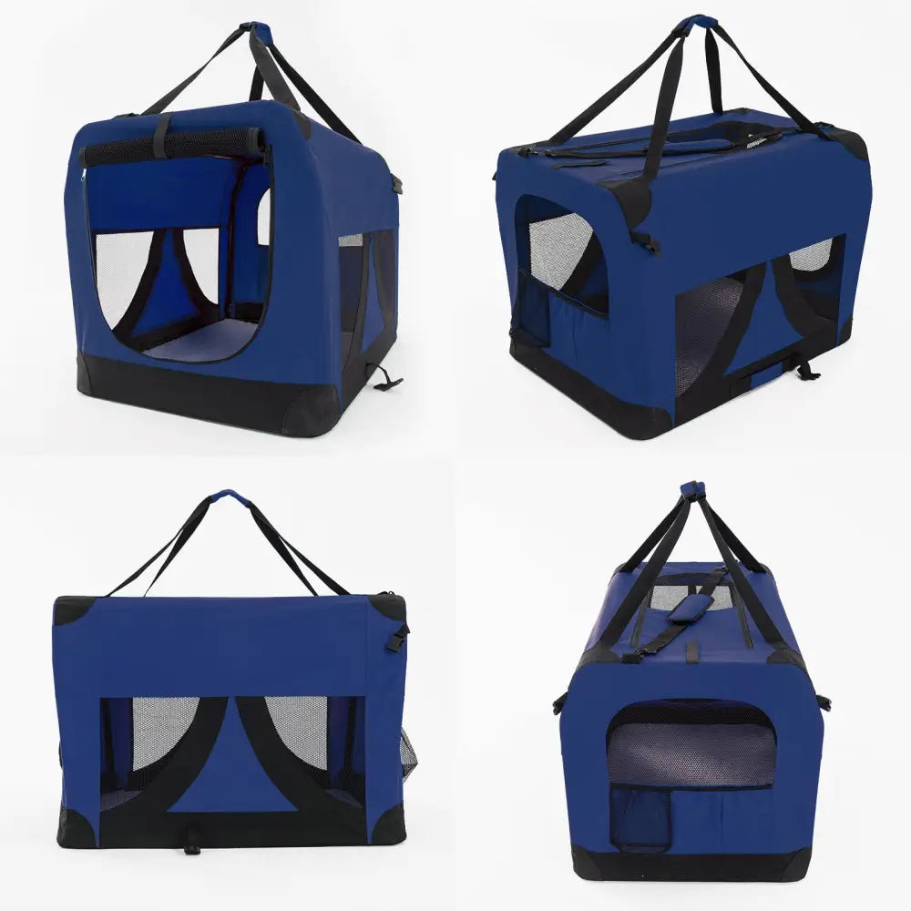 Portable Soft Dog Cage Crate Carrier L BLUE - Pet Care > Dog Supplies > Dog Playpens & Gates