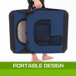 Portable Soft Dog Cage Crate Carrier L BLUE - Pet Care > Dog Supplies > Dog Playpens & Gates