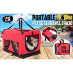 Portable Soft Dog Cage Crate Carrier L RED - Pet Care > Dog Supplies > Dog Playpens & Gates