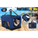 Portable Soft Dog Cage Crate Carrier XL BLUE - Pet Care > Dog Supplies > Dog Playpens & Gates