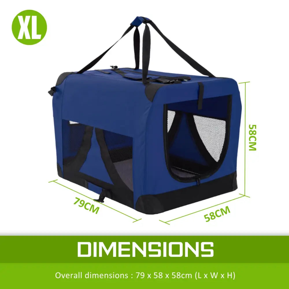 Portable Soft Dog Cage Crate Carrier XL BLUE - Pet Care > Dog Supplies > Dog Playpens & Gates