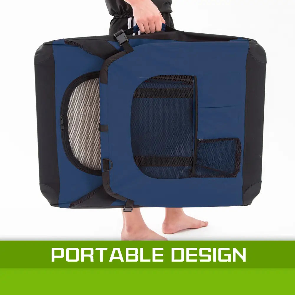 Portable Soft Dog Cage Crate Carrier XL BLUE - Pet Care > Dog Supplies > Dog Playpens & Gates