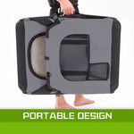 Portable Soft Dog Cage Crate Carrier XL GREY - Pet Care > Dog Supplies > Dog Playpens & Gates