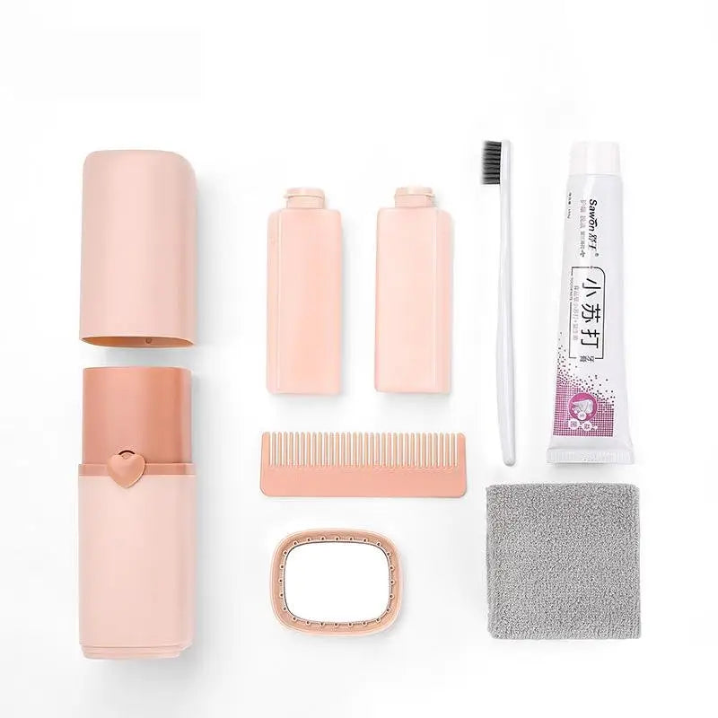 Portable Toothbrush Holder Tooth Mug Toothpaste Cup Bath Travel Box Accessories Set Blue - Home & Garden > Bathroom
