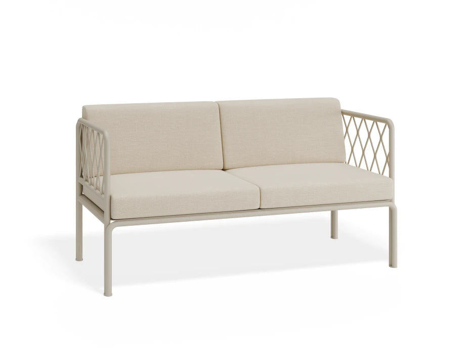 Portella 2 Seater Outdoor Sofa - Beige - Beige - white background