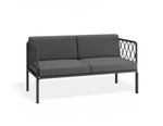 Portella 2 Seater Outdoor Sofa - Charcoal - Dark Grey - white background