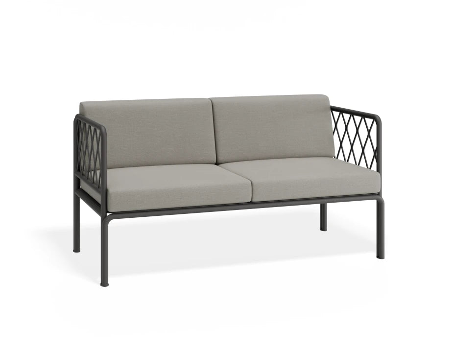 Portella 2 Seater Outdoor Sofa - Charcoal - Light Grey - white background