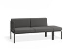 Portella 2 Seater Outdoor Sofa Config E - Charcoal - Dark Grey - Without teak top - white background