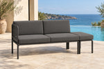 Portella 2 Seater Outdoor Sofa Config E - Charcoal - poolside lifestyle