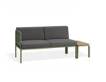 Portella 2 Seater Outdoor Sofa Config E - Sage - Dark Grey - With teak top - white background