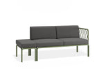 Portella 2 Seater Outdoor Sofa Config F - Sage - Dark Grey - Without teak top - white background