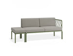 Portella 2 Seater Outdoor Sofa Config F - Sage - Light Grey - Without teak top - white background