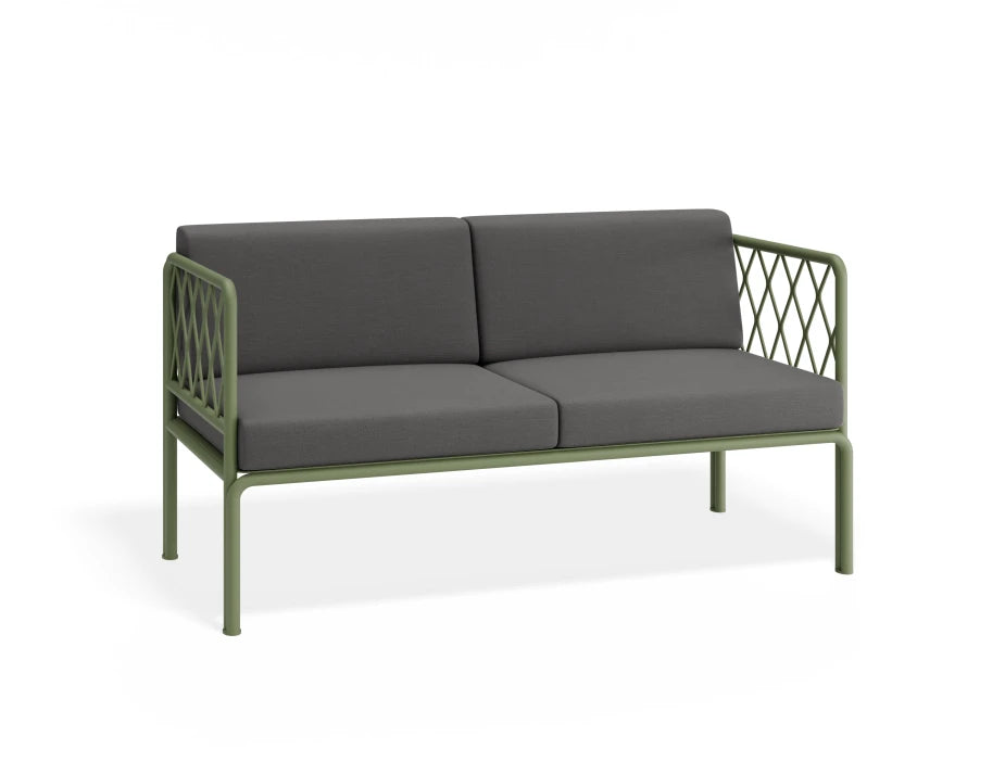 Portella 2 Seater Outdoor Sofa - Sage - Dark Grey - white background