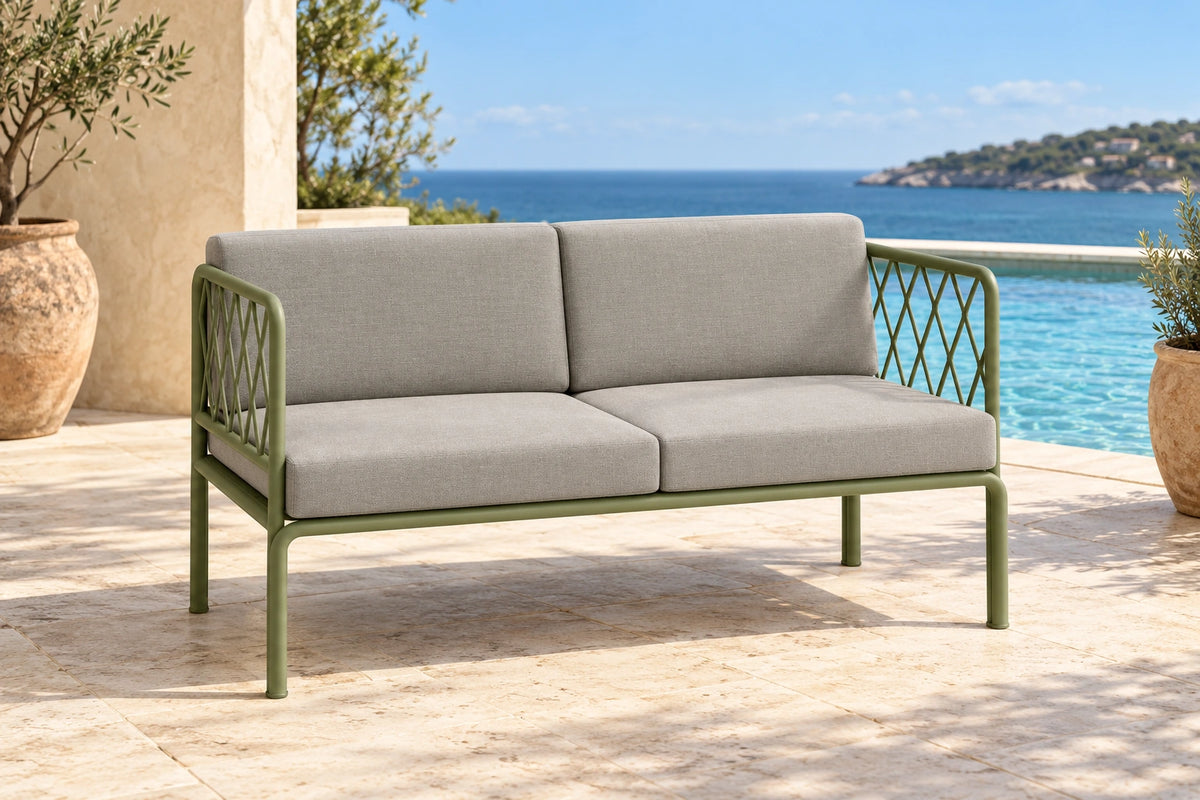 Portella 2 Seater Outdoor Sofa - Sage - poolside lifestyle
