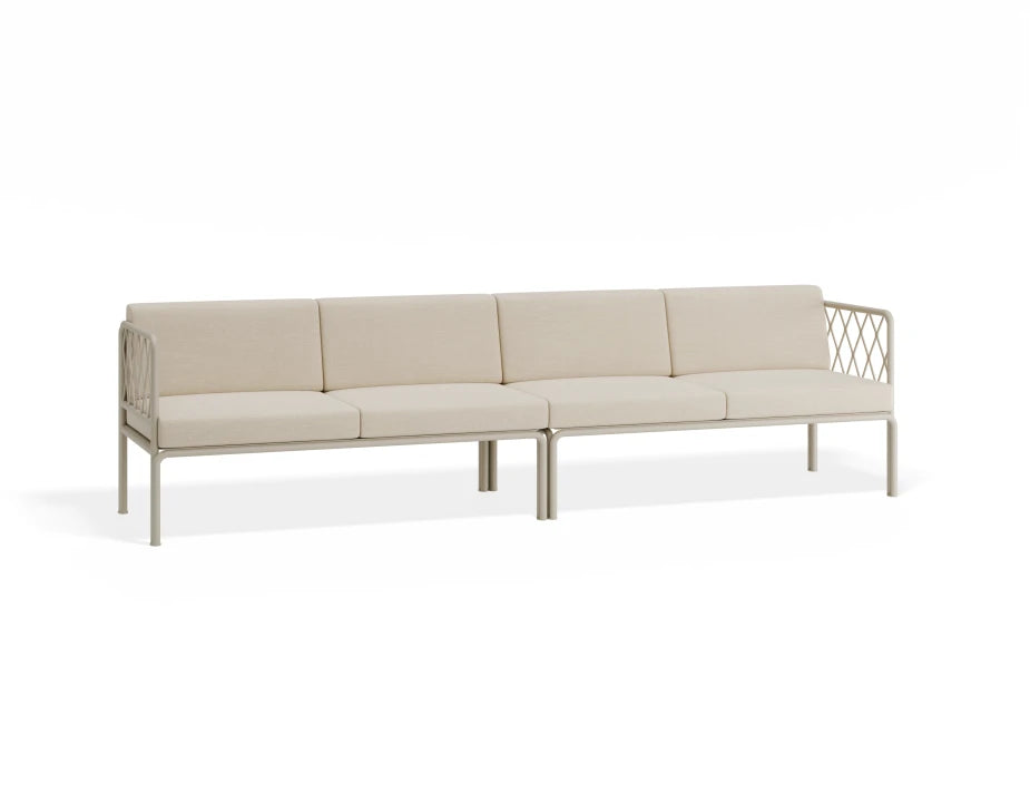 Portella 4 Seater Outdoor Sofa - Beige - Beige - white background