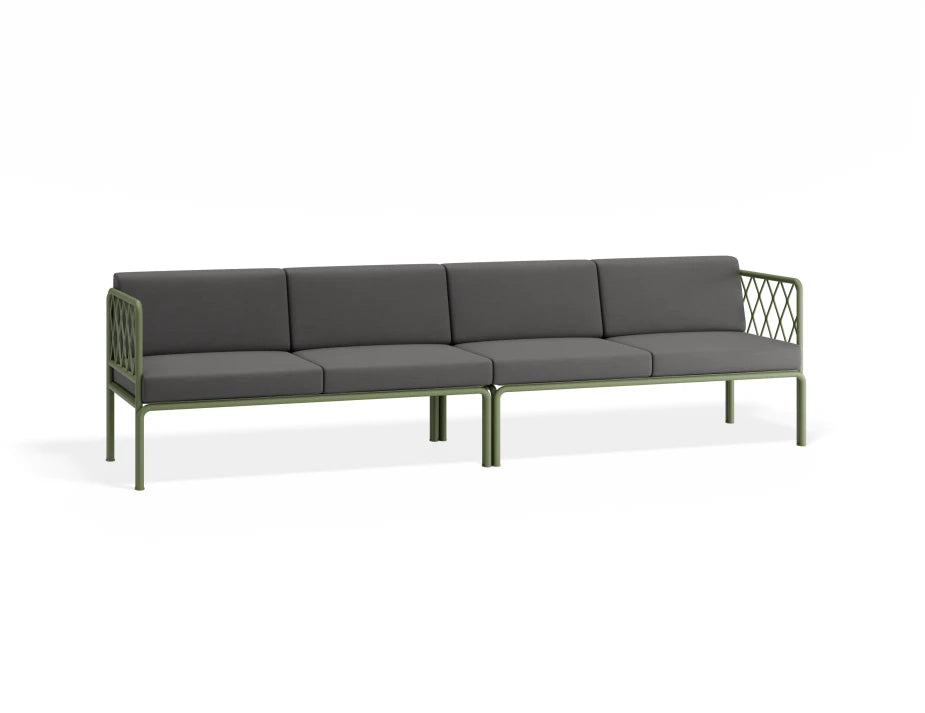 Portella 4 Seater Outdoor Sofa - Sage - Dark Grey - white background
