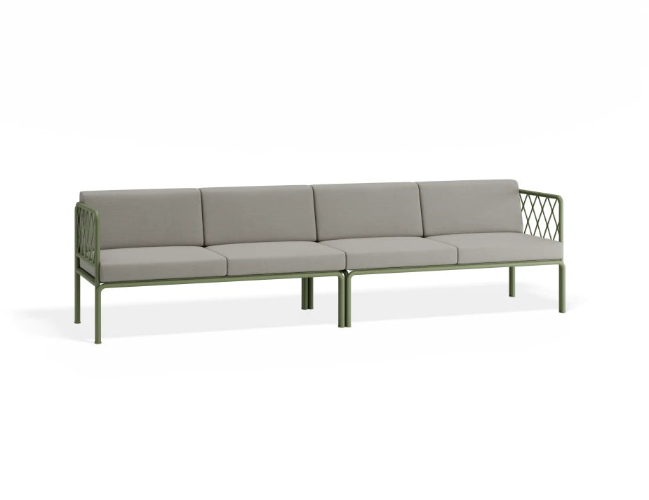 Portella 4 Seater Outdoor Sofa - Sage - Light Grey - white background