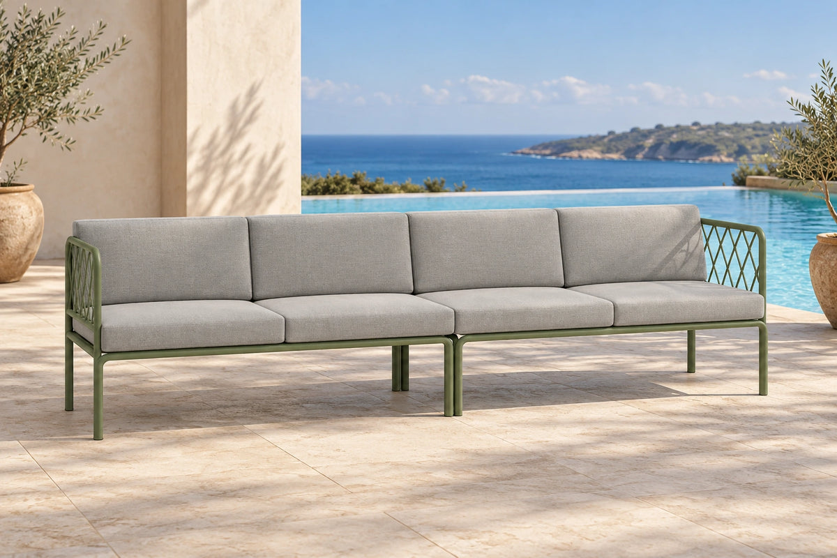 Portella 4 Seater Outdoor Sofa - Sage - poolside lifestyle