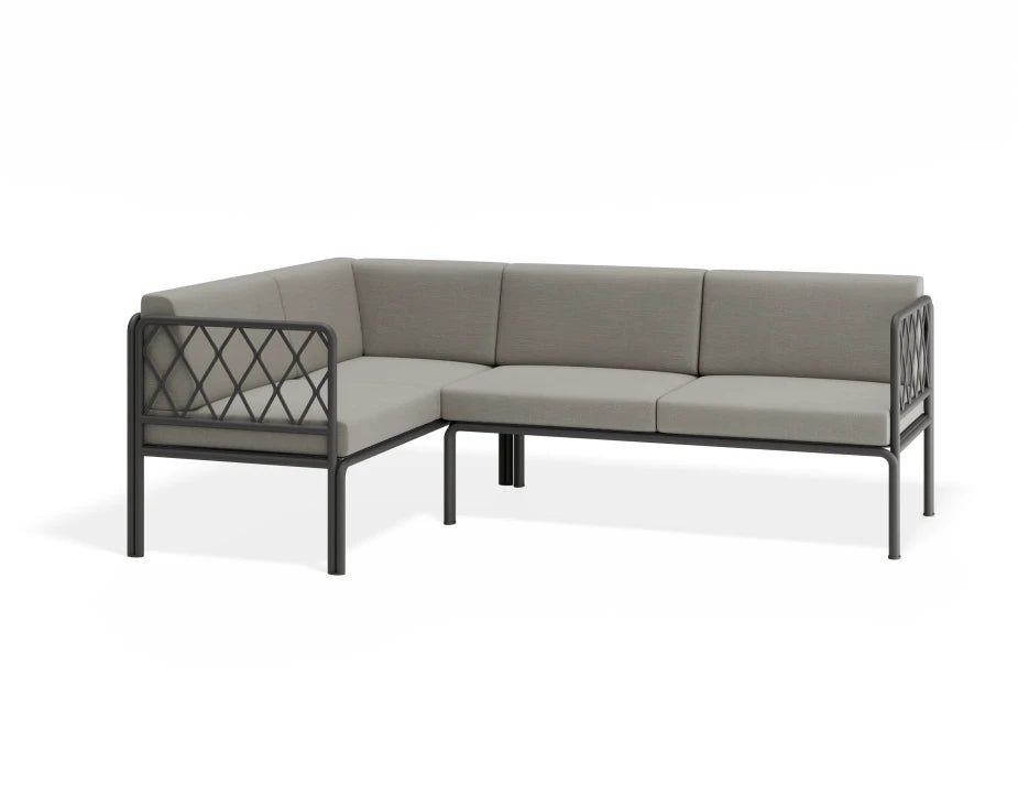 Portella Modular Outdoor Sofa Config A - Charcoal - Light Grey - white background