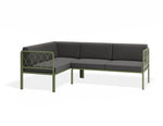 Portella Modular Outdoor Sofa Config A - Sage - Dark Grey - white background