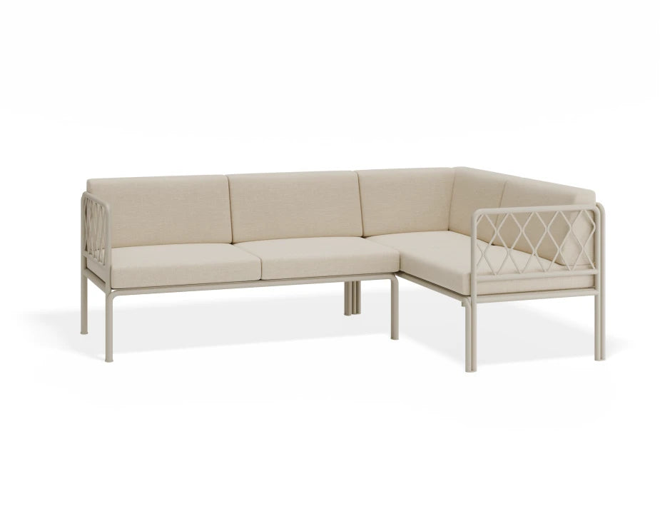 Portella Modular Outdoor Sofa Config B - Beige - Beige - white background