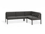 Portella Modular Outdoor Sofa Config B - Charcoal - Dark Grey - white background