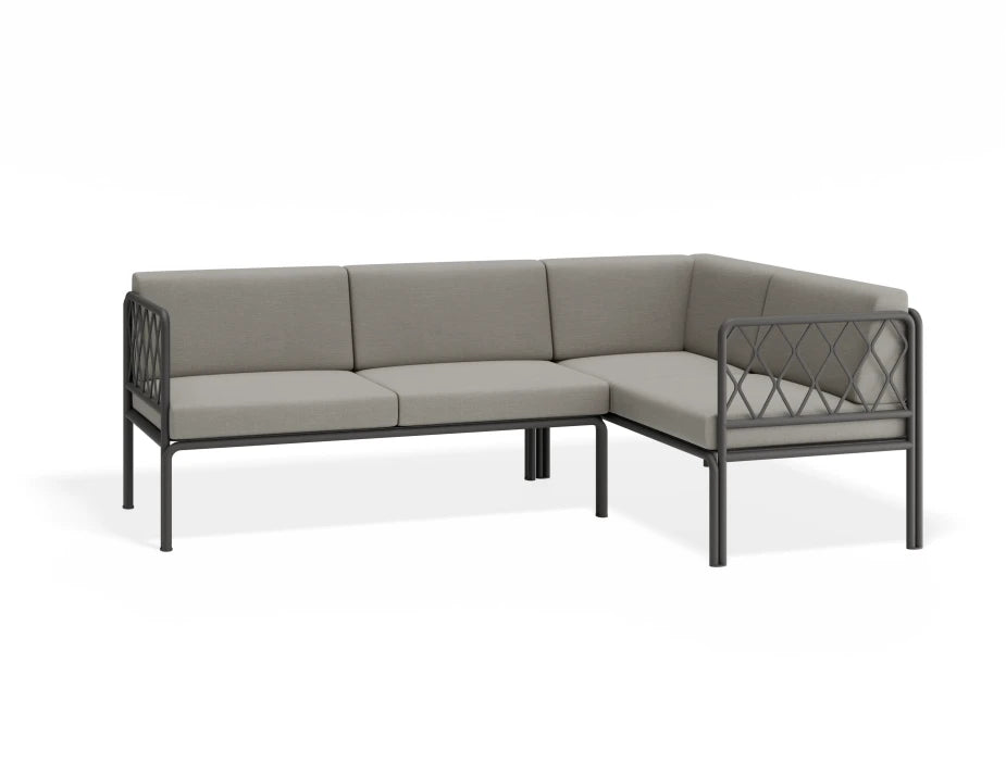Portella Modular Outdoor Sofa Config B - Charcoal - Light Grey - white background