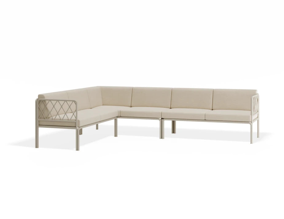 Portella Modular Outdoor Sofa Config C - Beige - Beige - white background