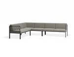 Portella Modular Outdoor Sofa Config C - Charcoal - Light Grey - white background