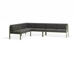 Portella Modular Outdoor Sofa Config C - Sage - Dark Grey - white background
