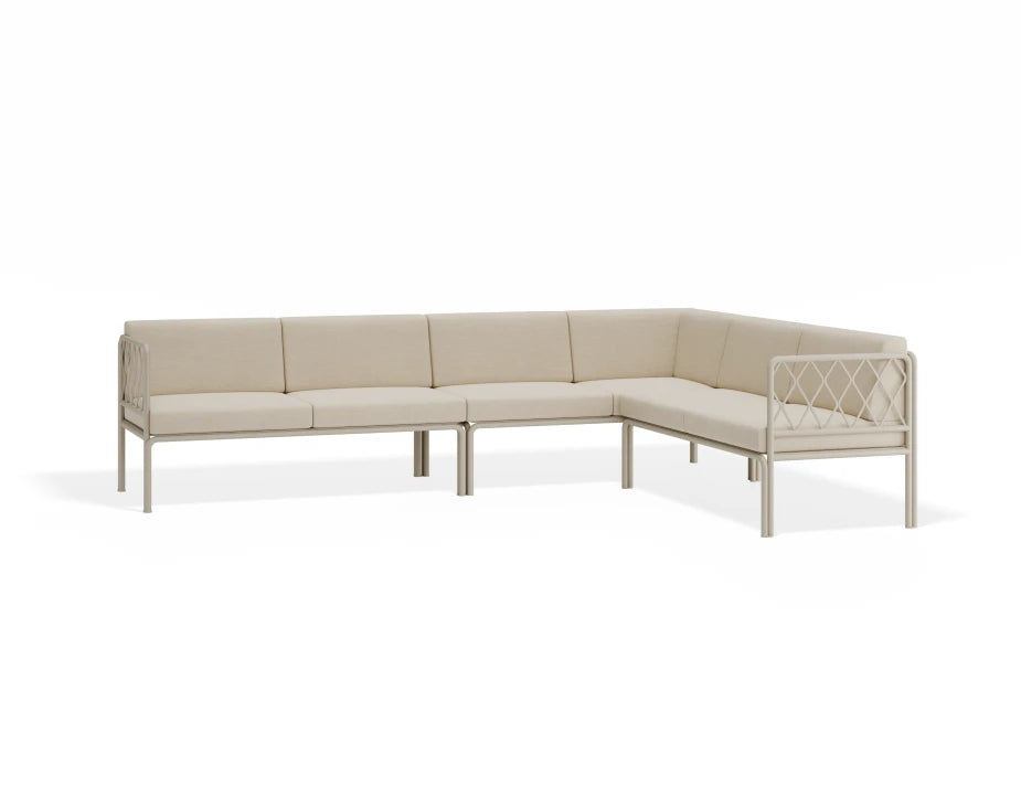 Portella Modular Outdoor Sofa Config D - Beige - Beige - white background