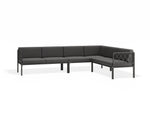Portella Modular Outdoor Sofa Config D - Charcoal - Dark Grey - white background